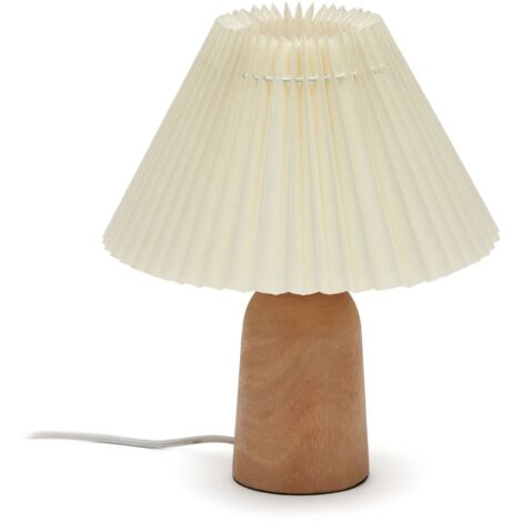 Kave Home - Benicarlo Tischlampe aus Holz mit Finish in Natur und Beige UK - Beige
