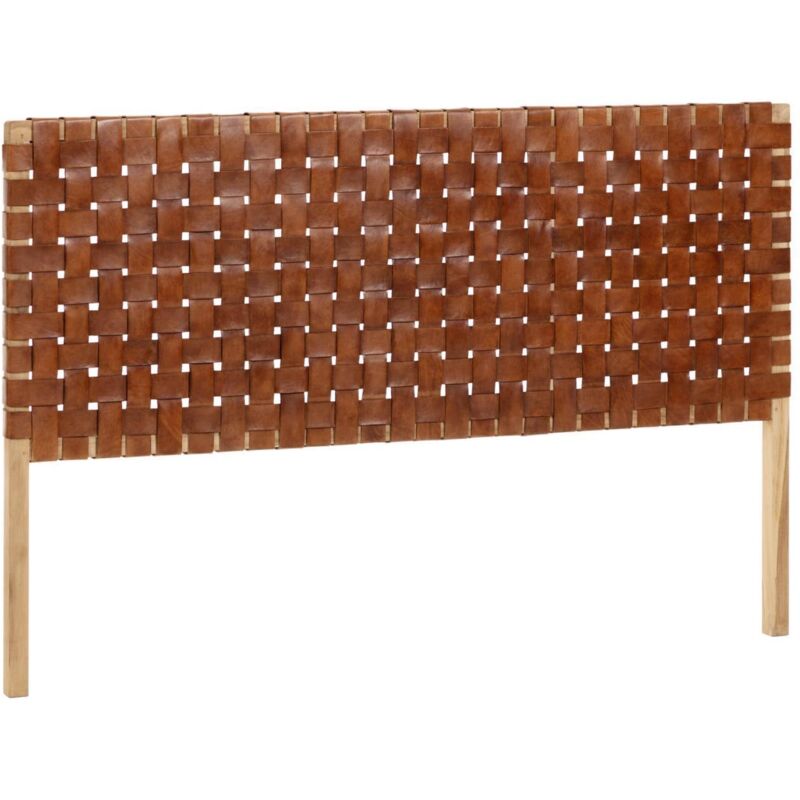 

Cabecero Calixta de madera maciza de teca y piel 153 x 110 cm - Kave Home