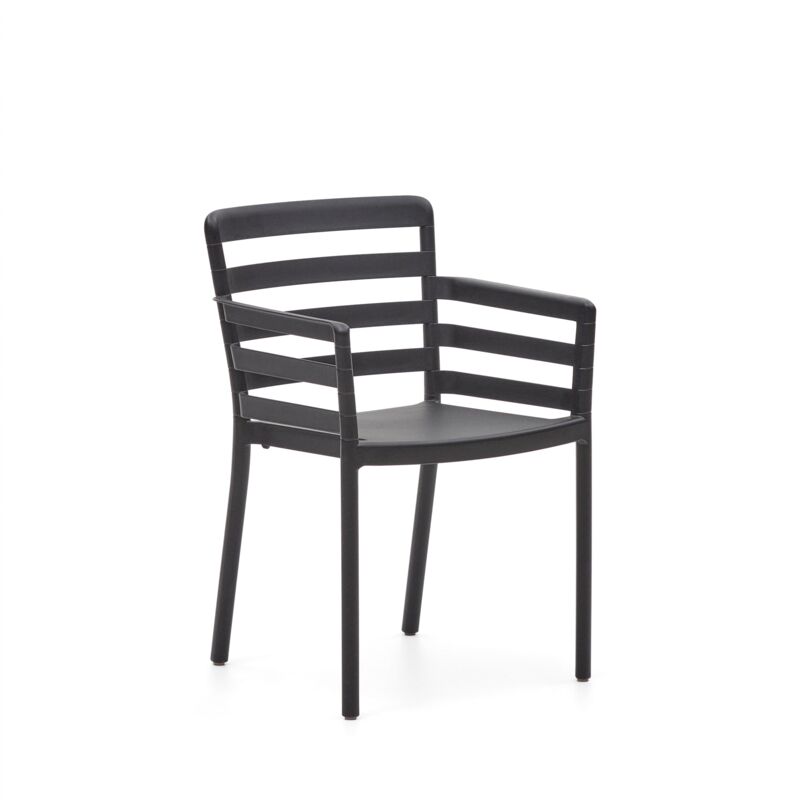 Kave Home - Chaise de jardin Nariet en plastique noir