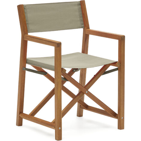 Kave Home - Chaise pliante pour le jardin Thianna verte et en bois d'acacia FSC 100%