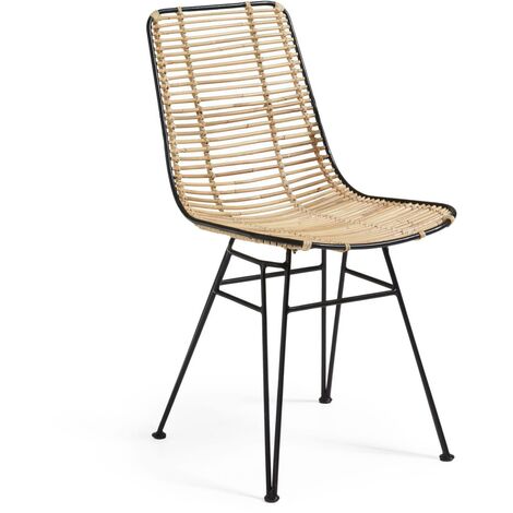 Kave Home - Chaise de jardin Tishana  45 x 58 cm 70% Acier, 30% Rotin