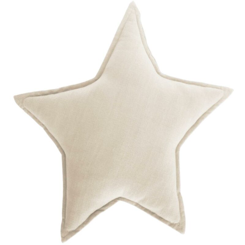 

Kave Home - Cojín estrella Noor 100% algodón orgánico (GOTS) beige 44 x 30 cm
