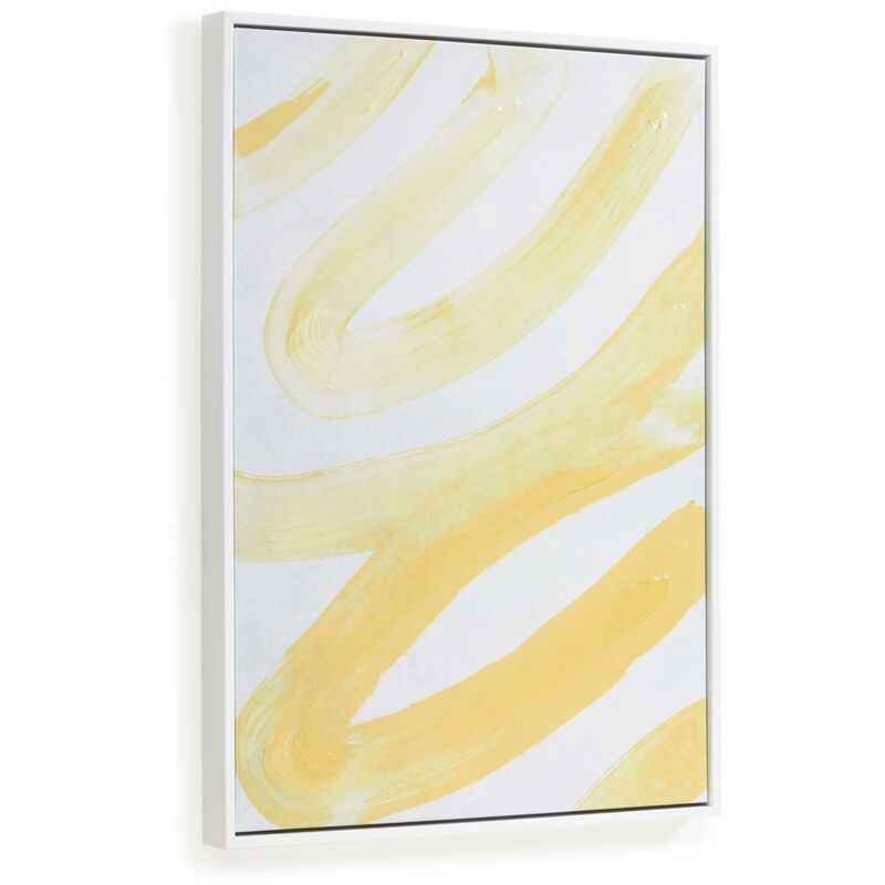 

Kave Home - Cuadro Lien con líneas amarillo y blanco 50 x 70 cm