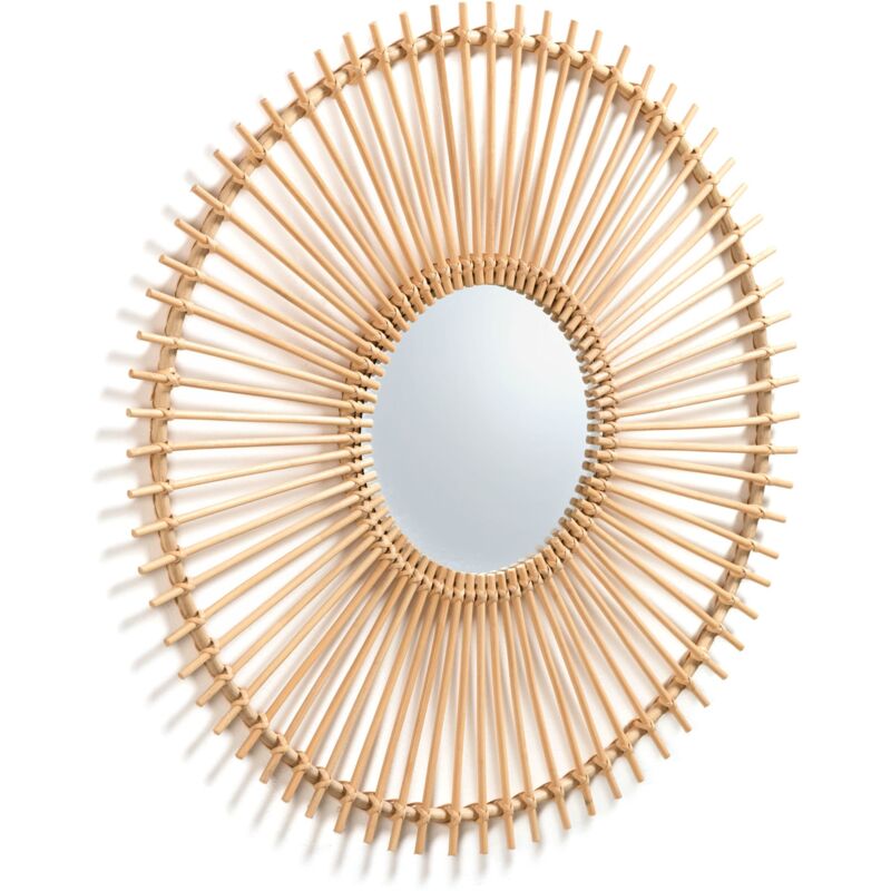 

Kave Home - Espejo de pared Louisa redondo Ø 81 cm de varillas de ratán