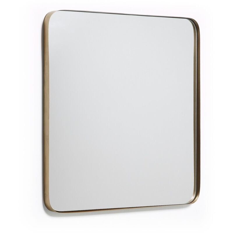 

Kave Home - Espejo de pared Marco dorado cuadrado 60 x 60 cm de acero