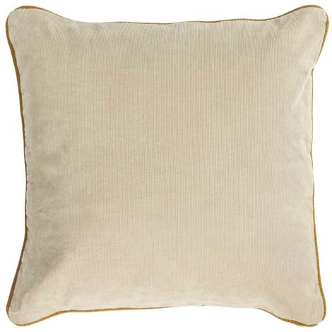 Fodera cuscino Kelaia 100% cotone velluto a coste beige e bordi marroni 45  x 45 cm