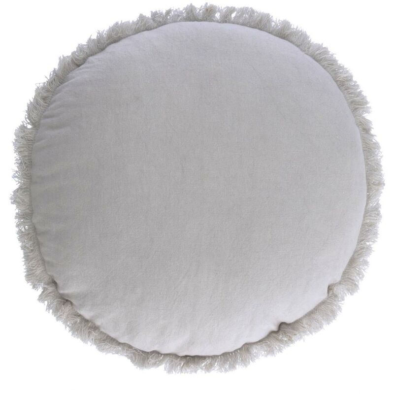 

Kave Home - Funda cojín Clarice de algodón y lino gris Ø 45 cm