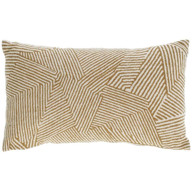 

Kave Home - Funda cojín Devi 100% algodón rayas beige y marrón 30 x 50 cm