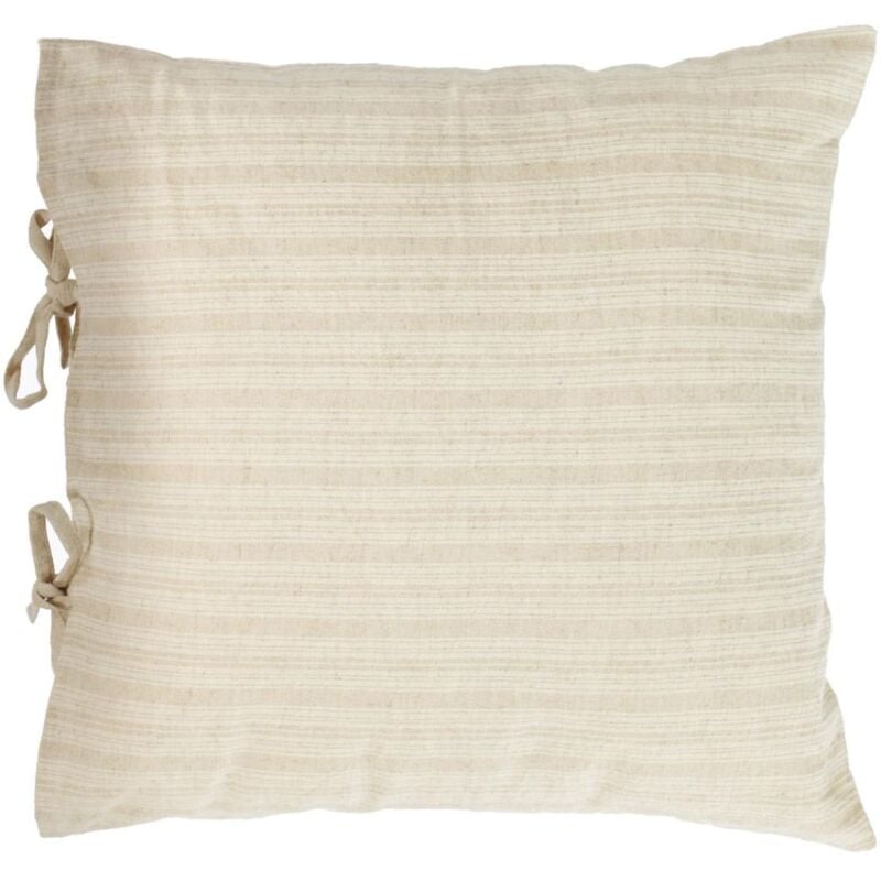 

Kave Home - Funda cojín Etna 100% lino rayas beige 45 x 45 cm