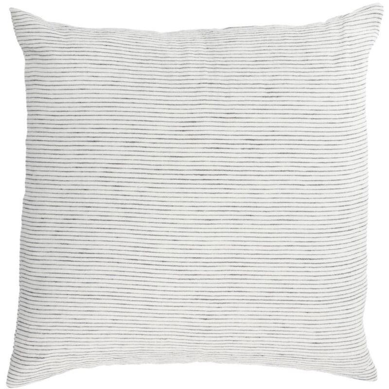 

Kave Home - Funda cojín Marena 100% lino rayas blanco y negro 45 x 45 cm
