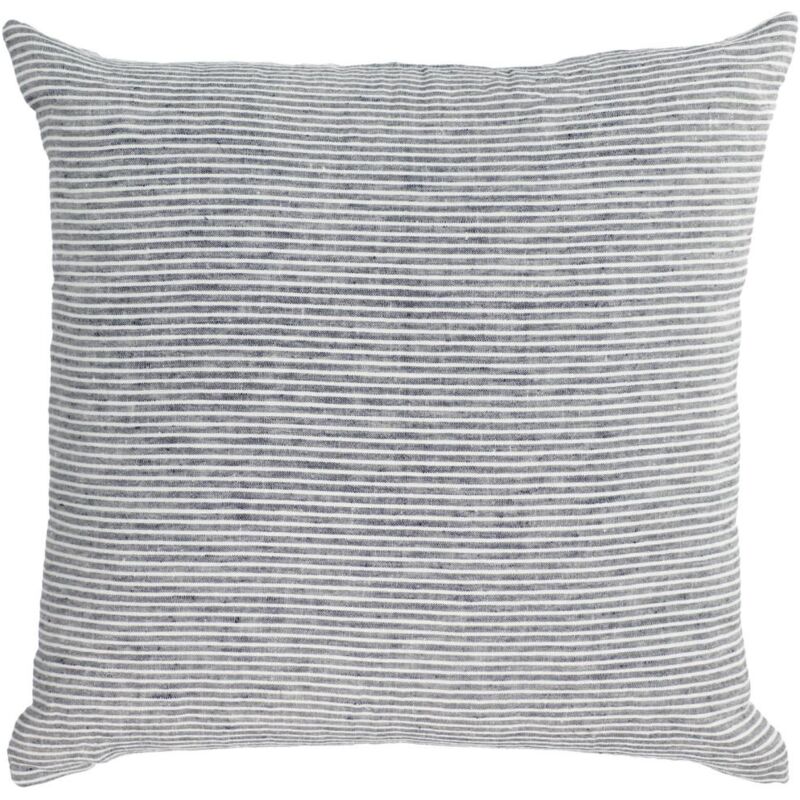 

Kave Home - Funda cojín Marena 100% lino rayas negro y blanco 45 x 45 cm