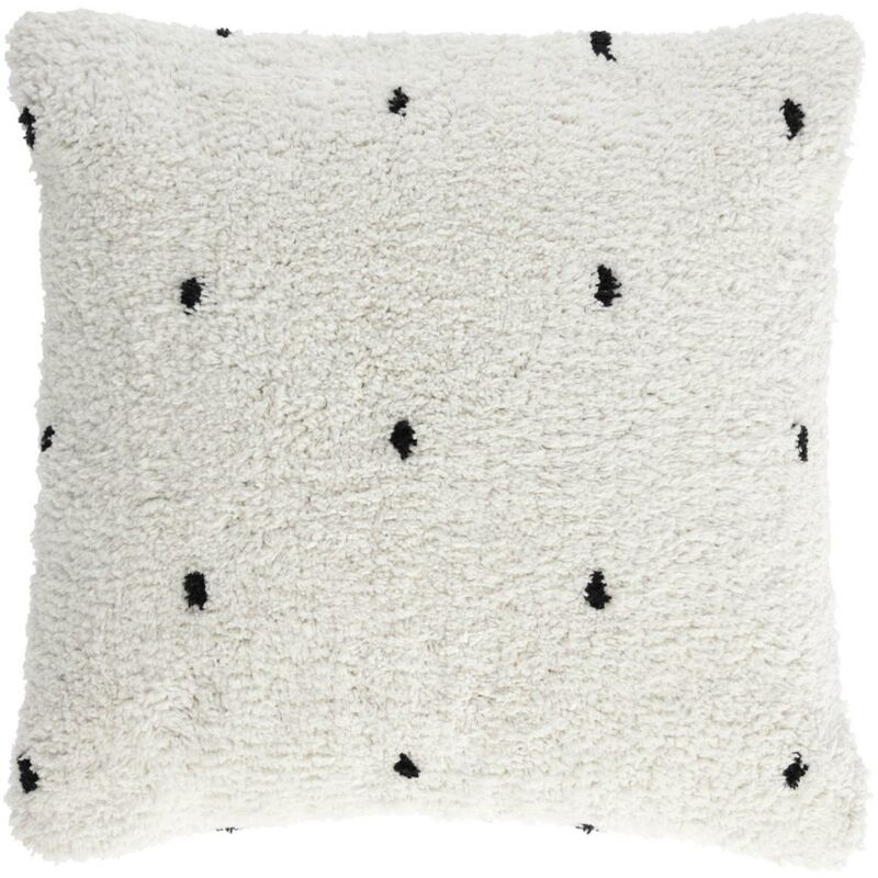 

Kave Home - Funda cojín Meri algodón blanco con lunares negros 45 x 45 cm