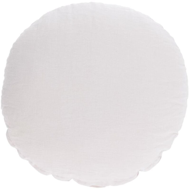 

Kave Home - Funda cojín redondo Tamanne 100% lino blanco Ø 45 cm