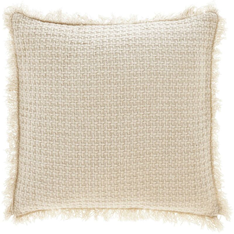 

Kave Home - Funda de cojín Amarilys 100% algodón blanco 45 x 45 cm