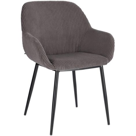 KAVE HOME Konna Stuhl breiter Cord in Grau