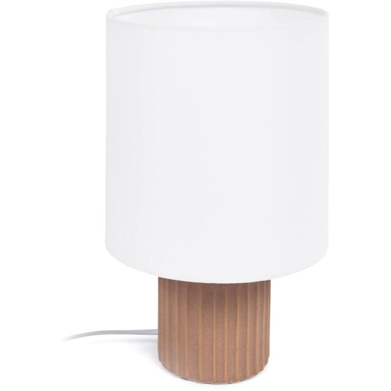 Image of Lampada da tavolo Eshe in ceramica finitura terracotta e bianca - Kave Home