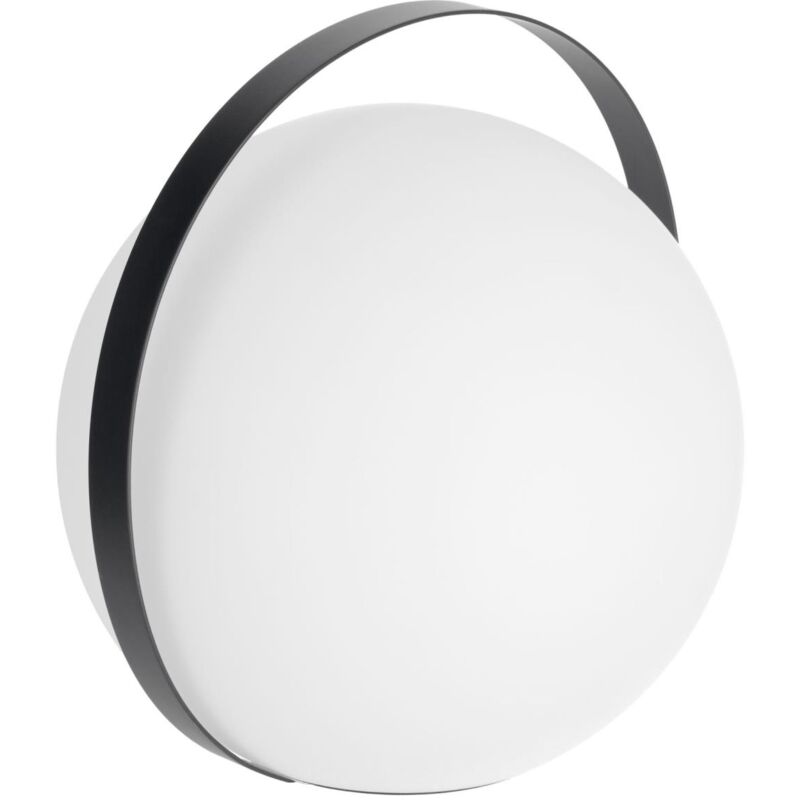 

Lámpara de mesa exterior Dinesh con asa acero negro - Kave Home