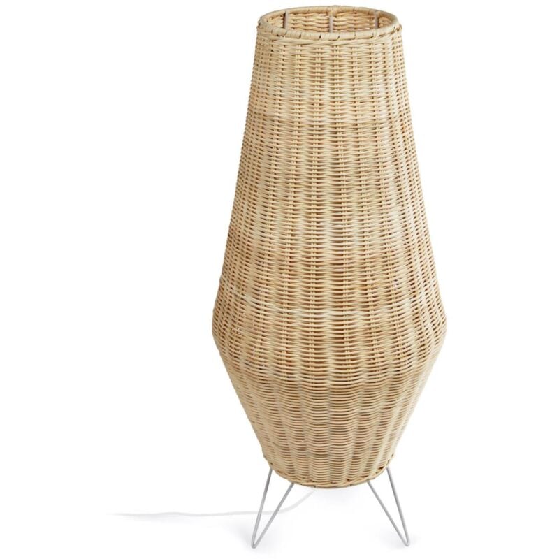 

Kave Home - Lámpara de mesa mediano Kamaria de ratán con acabado natural