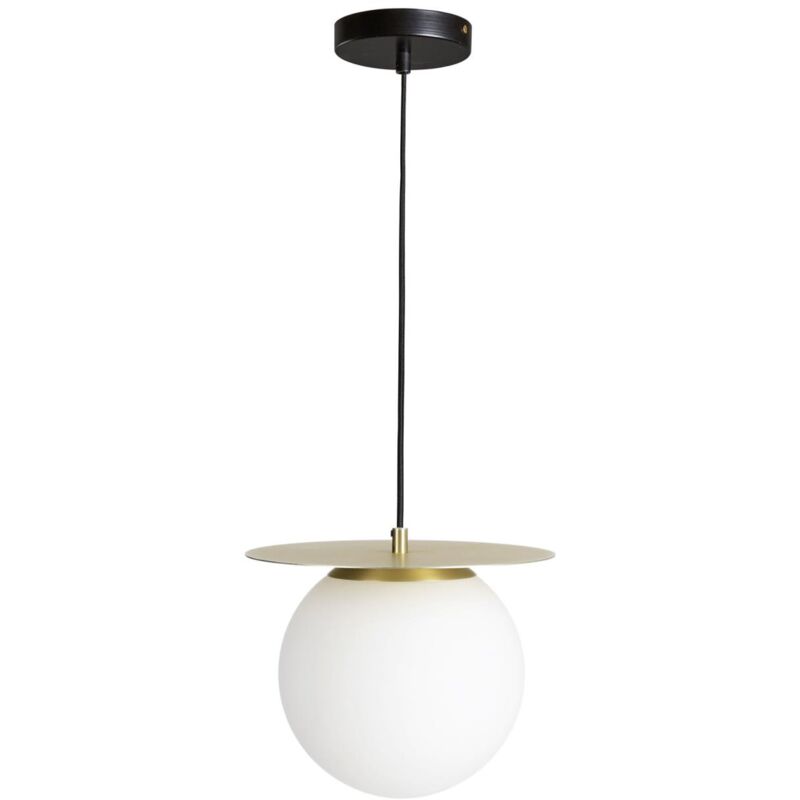 

Lámpara de techo Manz de metal efecto latón y cristal glaseado - Kave Home
