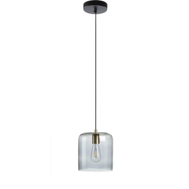 

Lámpara de techo Yanna de 1 bombilla de cristal y acero - Kave Home