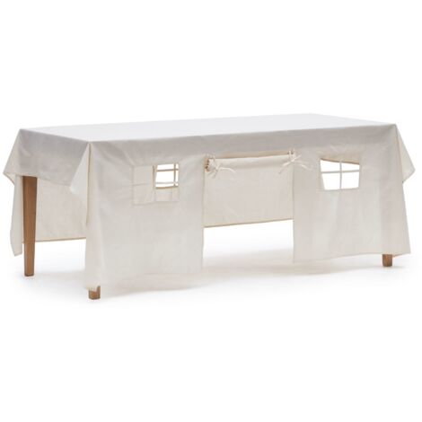 Kave Home - Mantel casita de juegos Temis 100% algodón blanco 230 x 210 cm