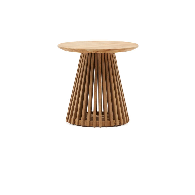 

Kave Home - Mesa auxiliar Jeanette madera maciza de teca Ø 50 cm
