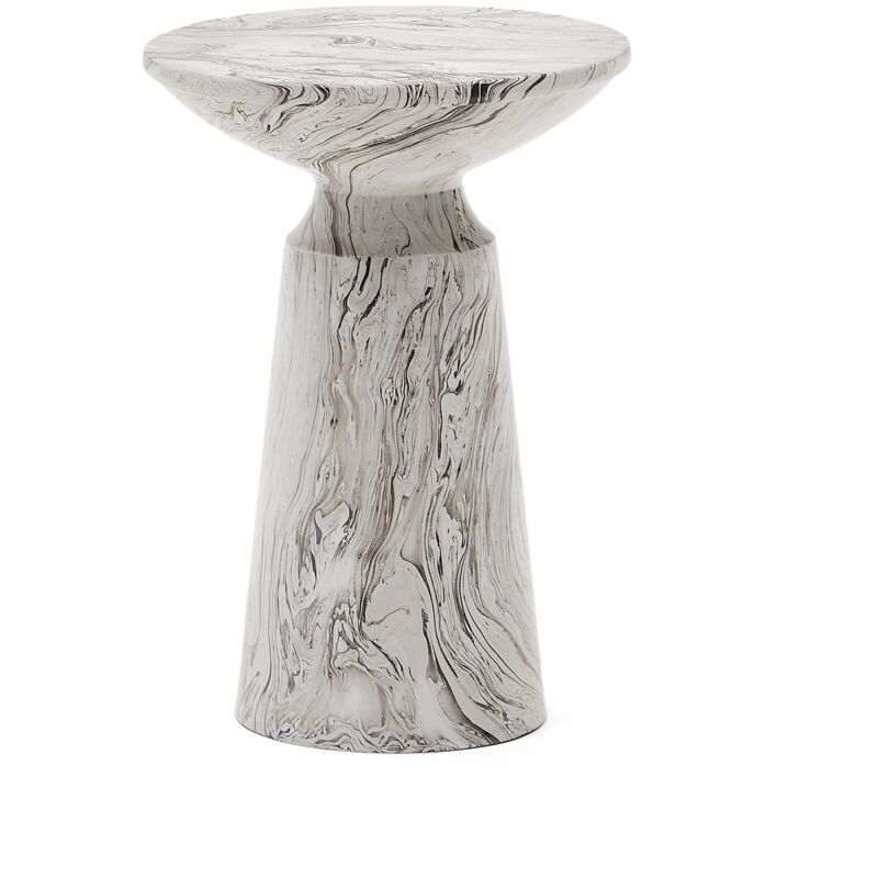

Kave Home - Mesa auxiliar Kesbury redonda Ø 33 cm de metal con acabado gris esmaltado