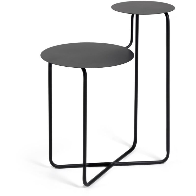 

Kave Home - Mesa auxiliar redonda Vidalita metal negro 56,5 x 35 cm