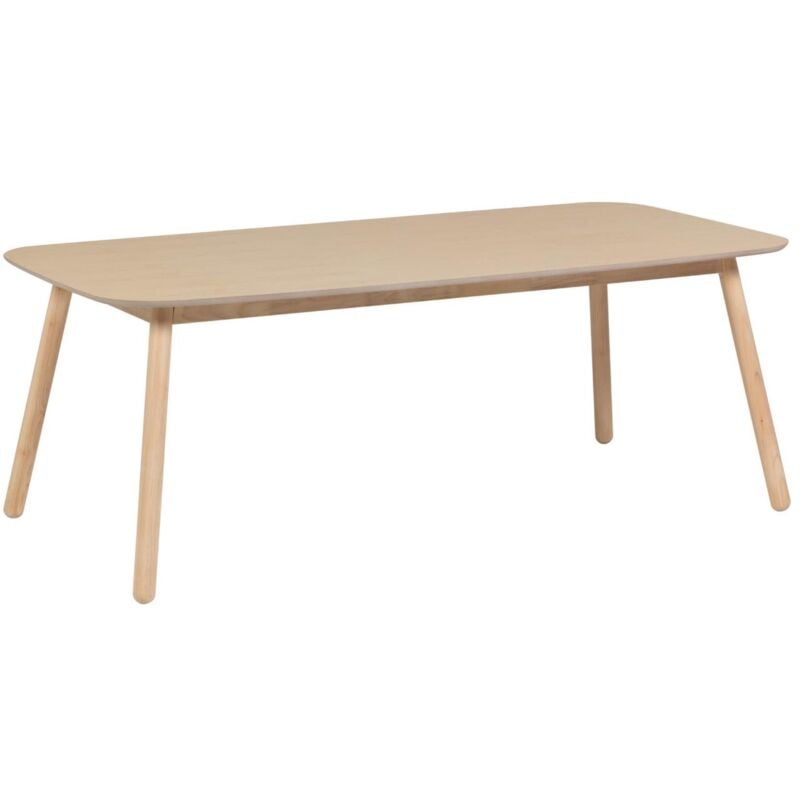 

Mesa Batilde madera maciza caucho con chapa de fresno 140 x 70 cm - Kave Home
