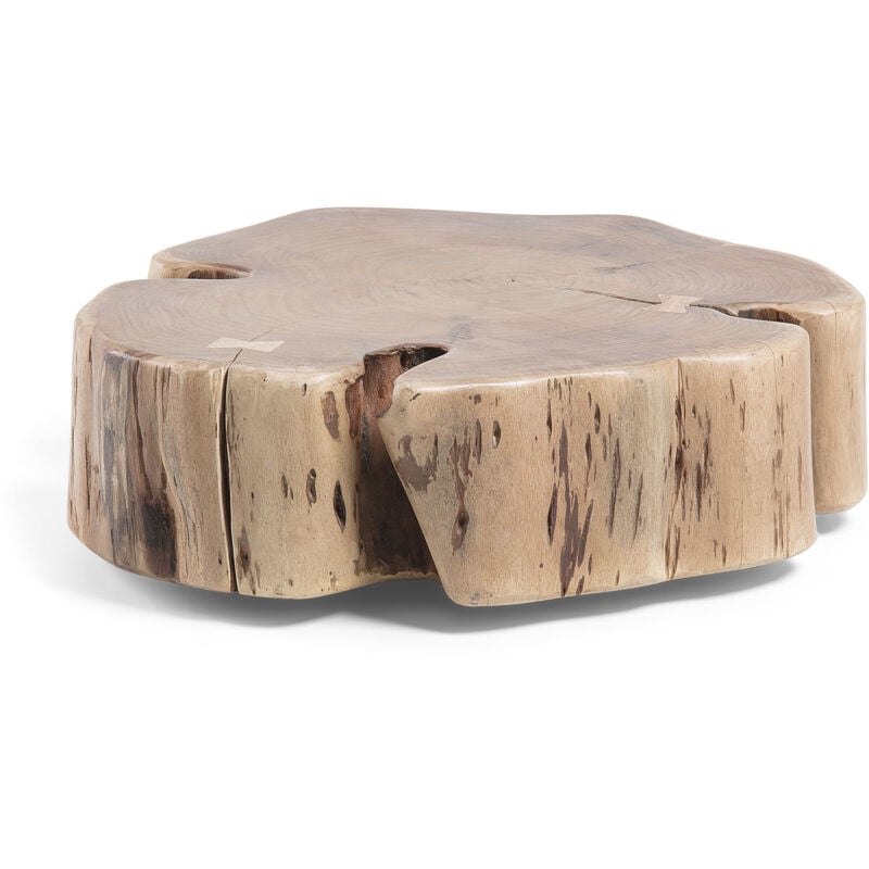 

Kave Home - Mesa de centro Essi redonda Ø 65 cm de madera de acacia con ruedas