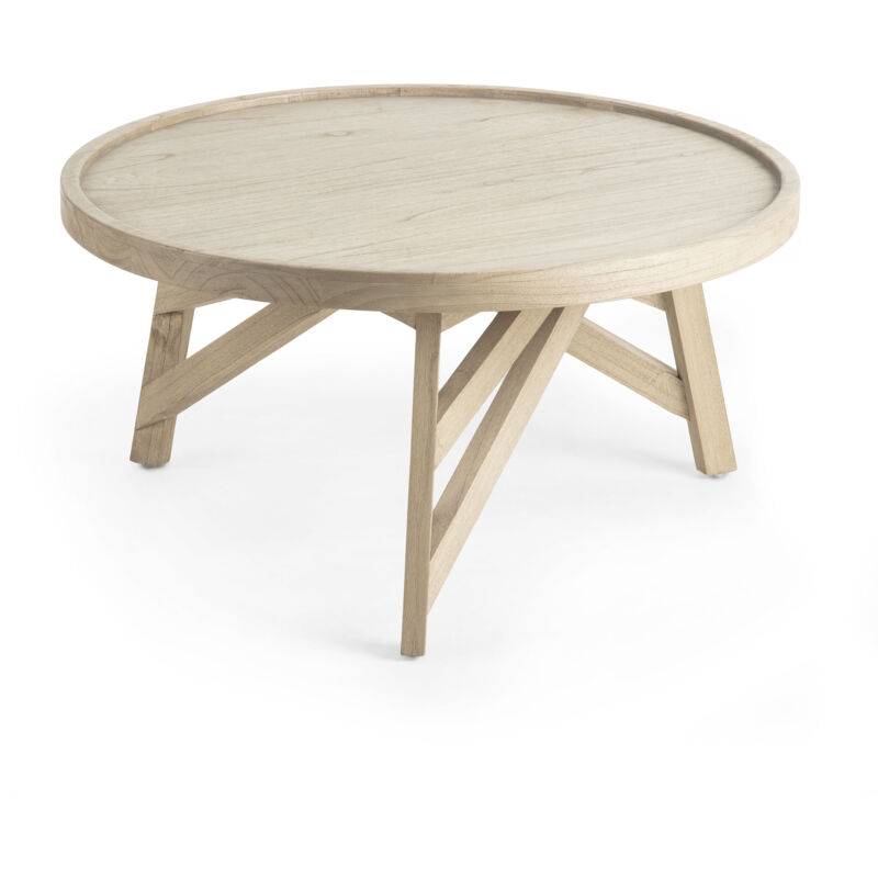 

Kave Home - Mesa de centro Tenda redonda Ø 81 cm de madera maciza de mindi