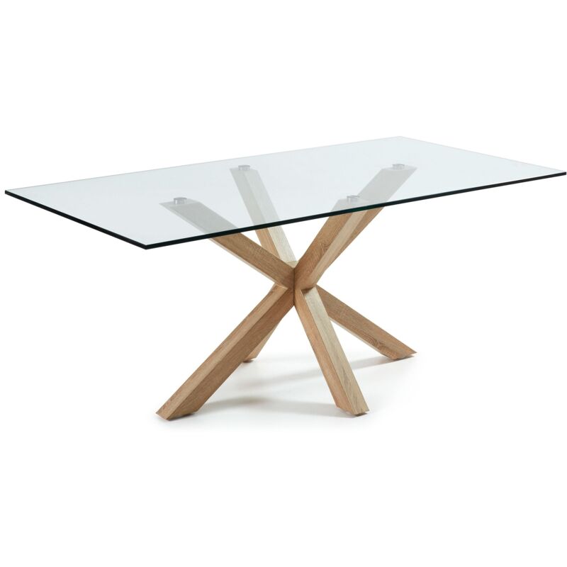 

Mesa de comedor Argo rectangular 200 x 100 cm de cristal y patas de acero - Kave Home