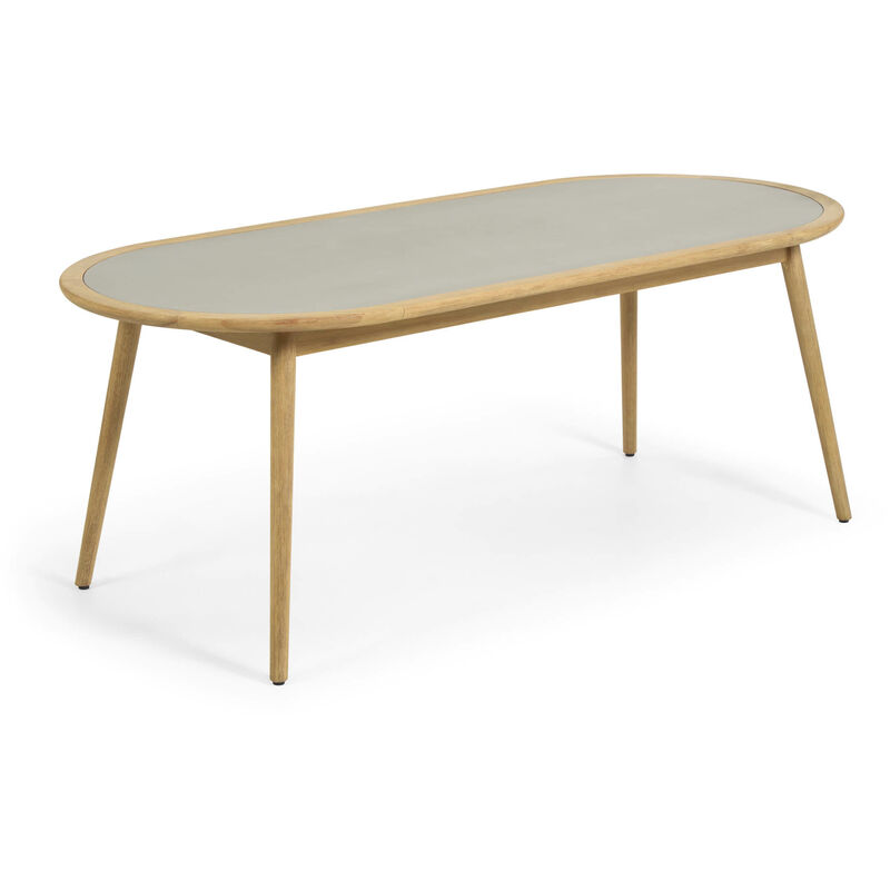 

Kave Home - Mesa Nina polycemento y madera maciza eucalipto Ø 200 x 90 cm FSC 100%