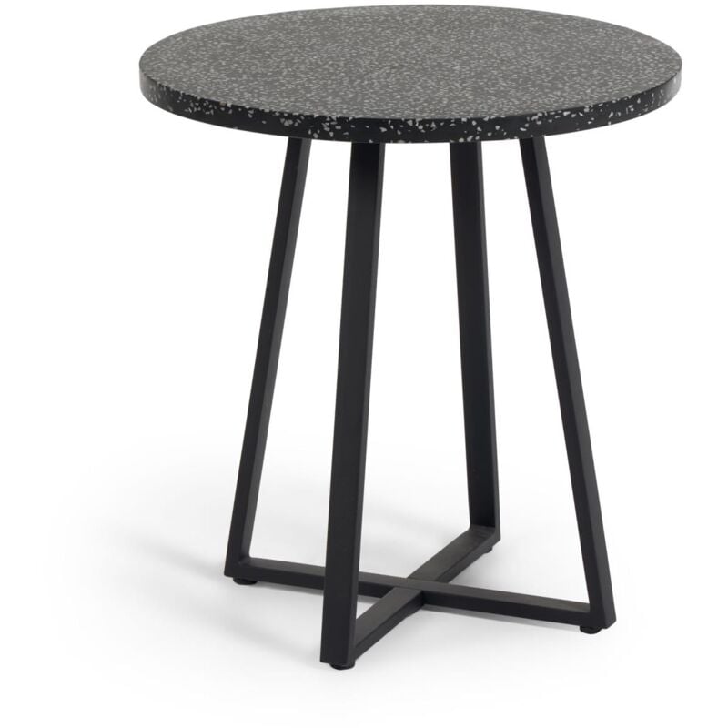 

Kave Home - Mesa redonda Tella terrazo negro Ø 70 cm
