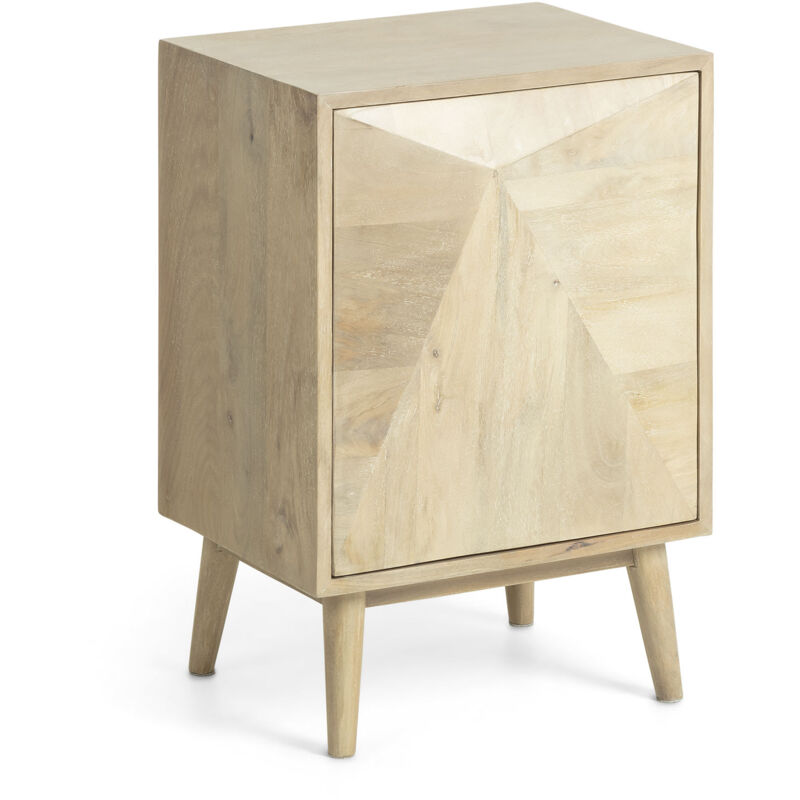 

Kave Home - Mesita de noche Sarah 42 x 60 cm con puerta de madera maciza de mango