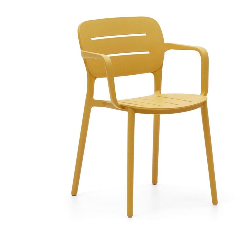 Kave Home - Chaise de jardin Morella en plastique moutarde