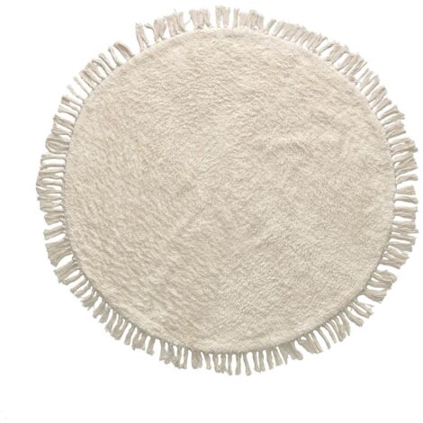 Kave Home - Orwen runder Teppich 100% Baumwolle Ø 100 cm - Weiß