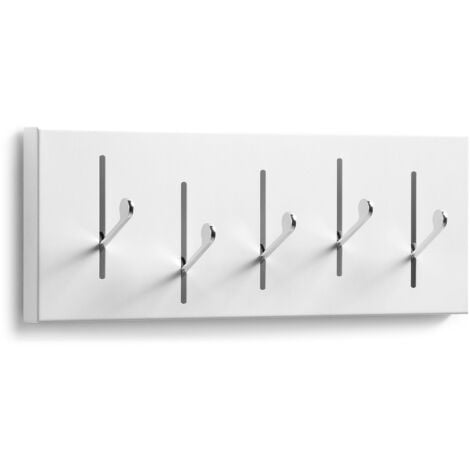 Kave Home - Perchero de pared Andrey blanco 48 cm de acero