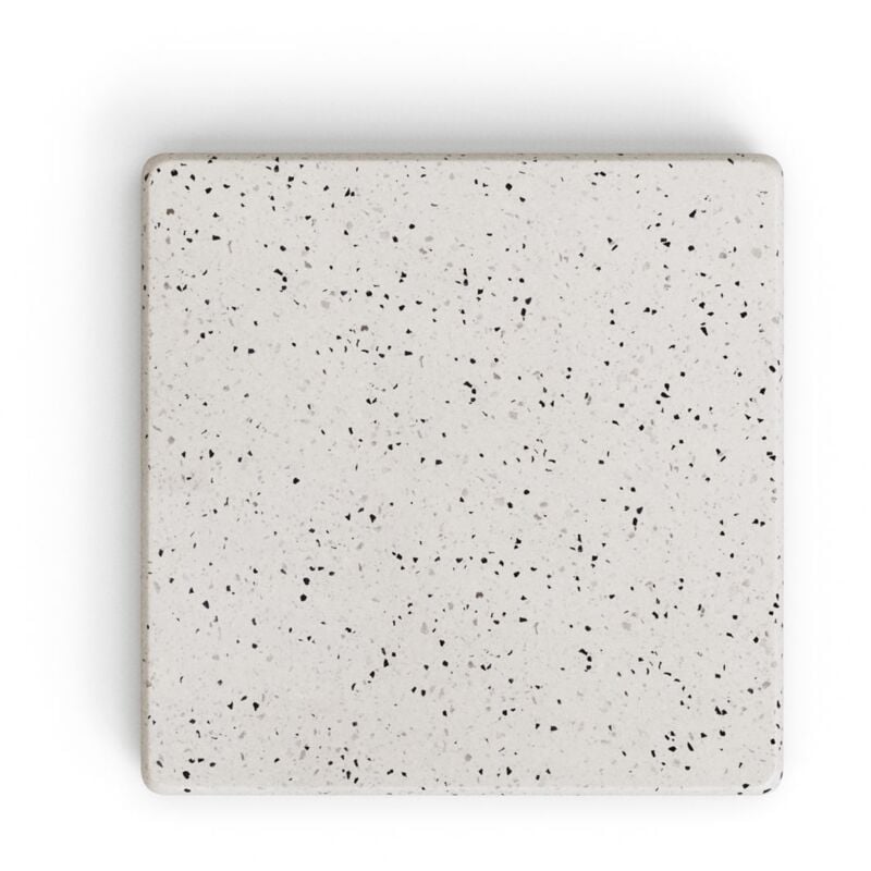 Plateau de table extérieur carré Saura en terrazzo blanc 44,5 x 44,5 cm - Kave Home