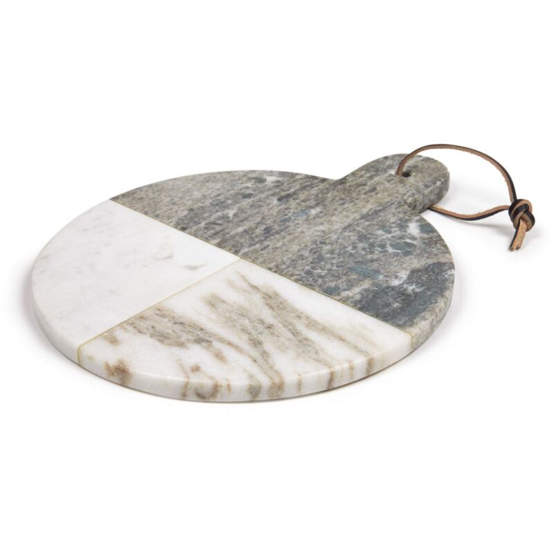 Plateau ronde grande Xamila en marbre multicolore - Multicolore - Kave Home