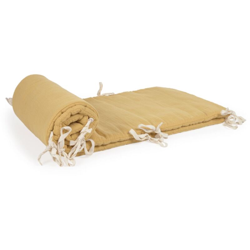 

Kave Home - Protector de cuna Yamile 100% algodón orgánico (GOTS) mostaza 180 x 30 cm
