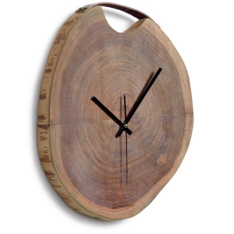 Reloj de pared adhesivo efecto madera de 60 cm - DCasa - 1 unidad por 16,50  €
