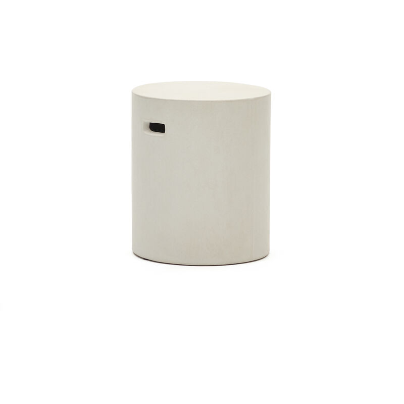 Kave Home - Repose-pieds Aiguablava en ciment blanc Ø 37 cm - Blanc