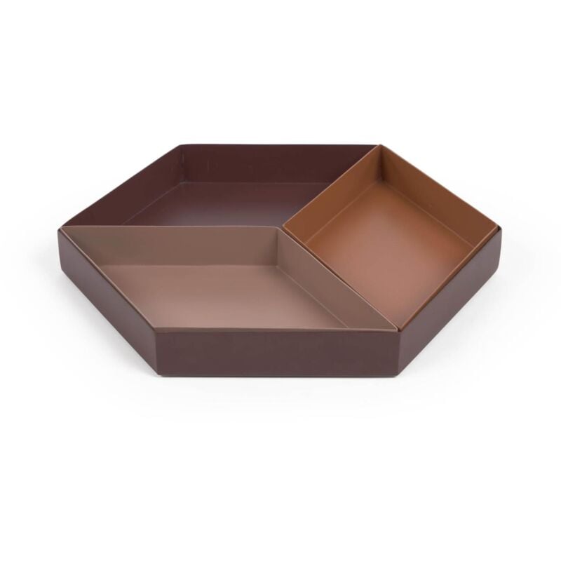 

Kave Home - Set Elides de 3 bandejas de metal multicolor