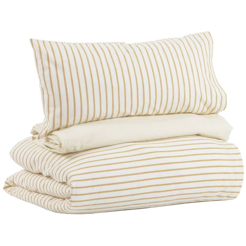 

Set Ghia funda nórdica, bajera y funda almohada algodón orgánico GOTS rayas 60 x 120 cm - Kave Home