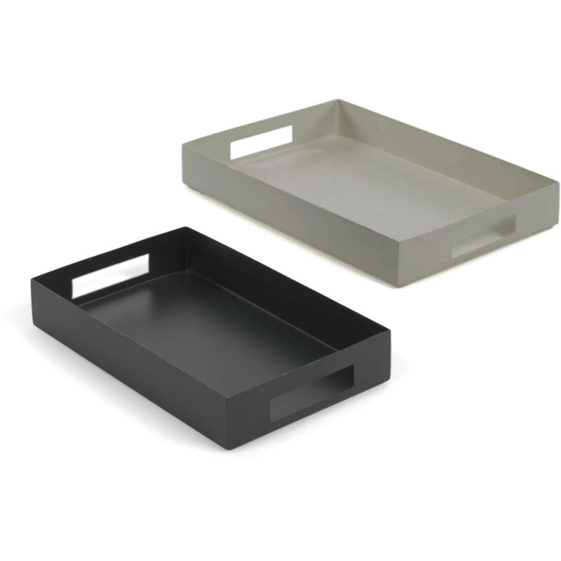

Kave Home - Set Ghislaine de 2 bandejas de metal multicolor