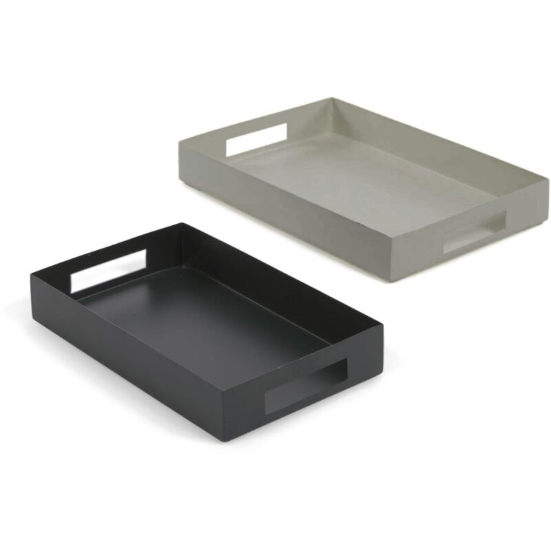 Set Ghislaine di 2 vassoi in metallo multicolore