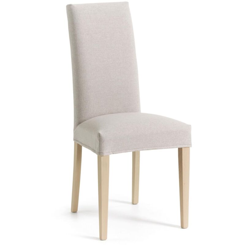 

Silla de comedor Freda beige desenfundable con patas de madera maciza - Kave Home