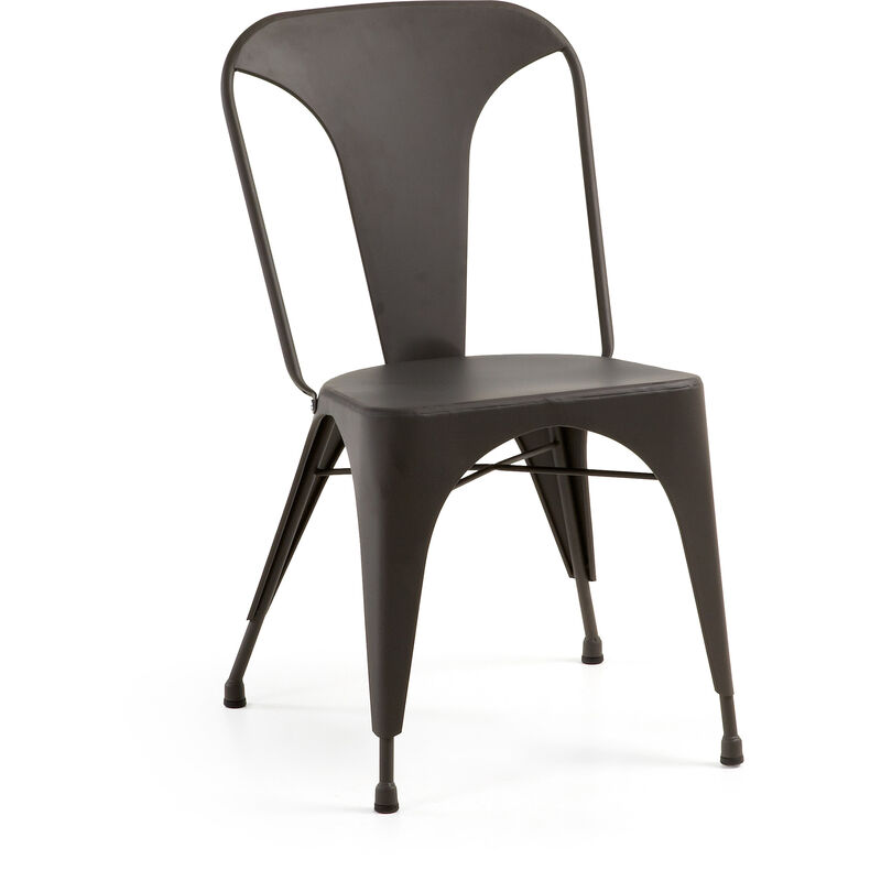 

Silla de comedor Malira negra de acero para uso interior y exterior - Kave Home