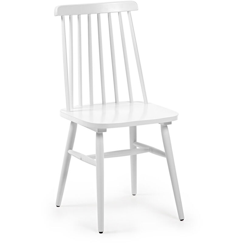 

Silla de comedor Tressia blanca de madera maciza de caucho - Kave Home